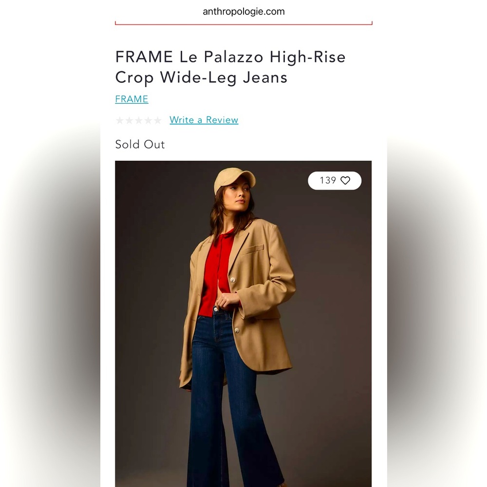 FRAME Le Palazzo High-Rise Crop Wide-Leg Jeans